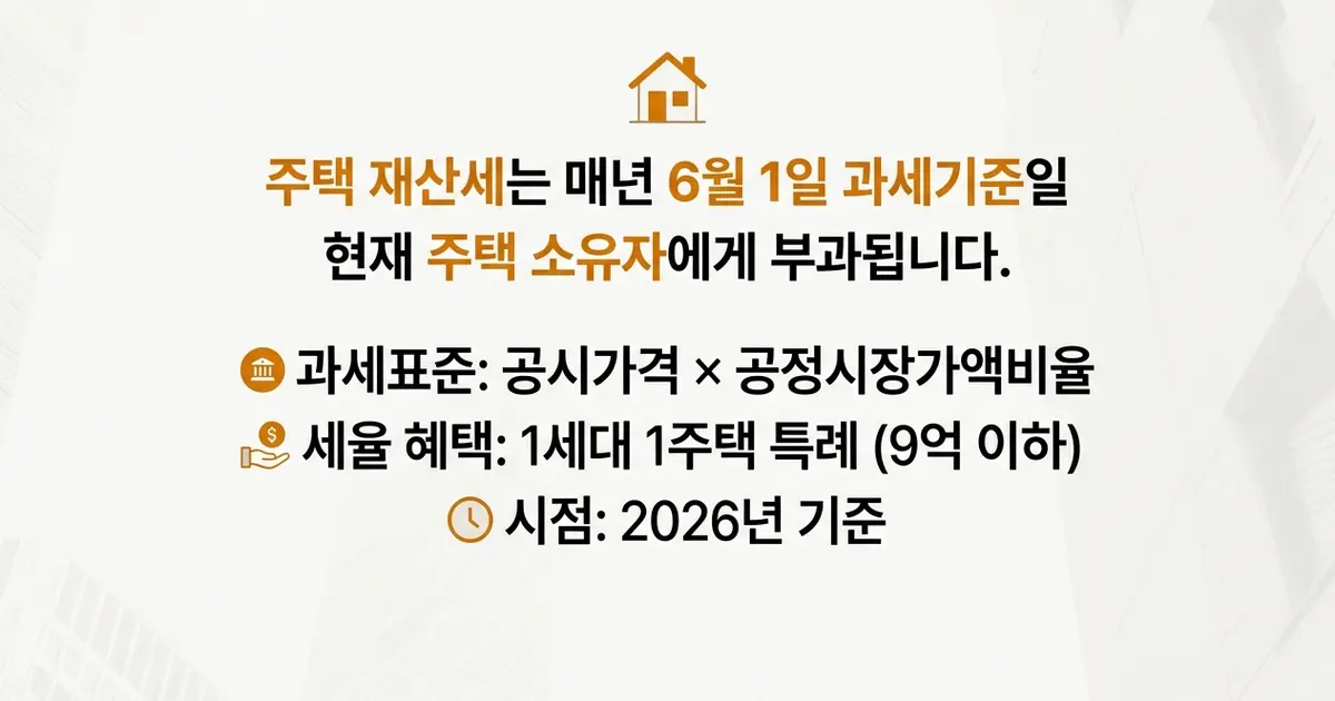 주택 재산세 계산법, 6월 1일 과세기준일 핵심 요약